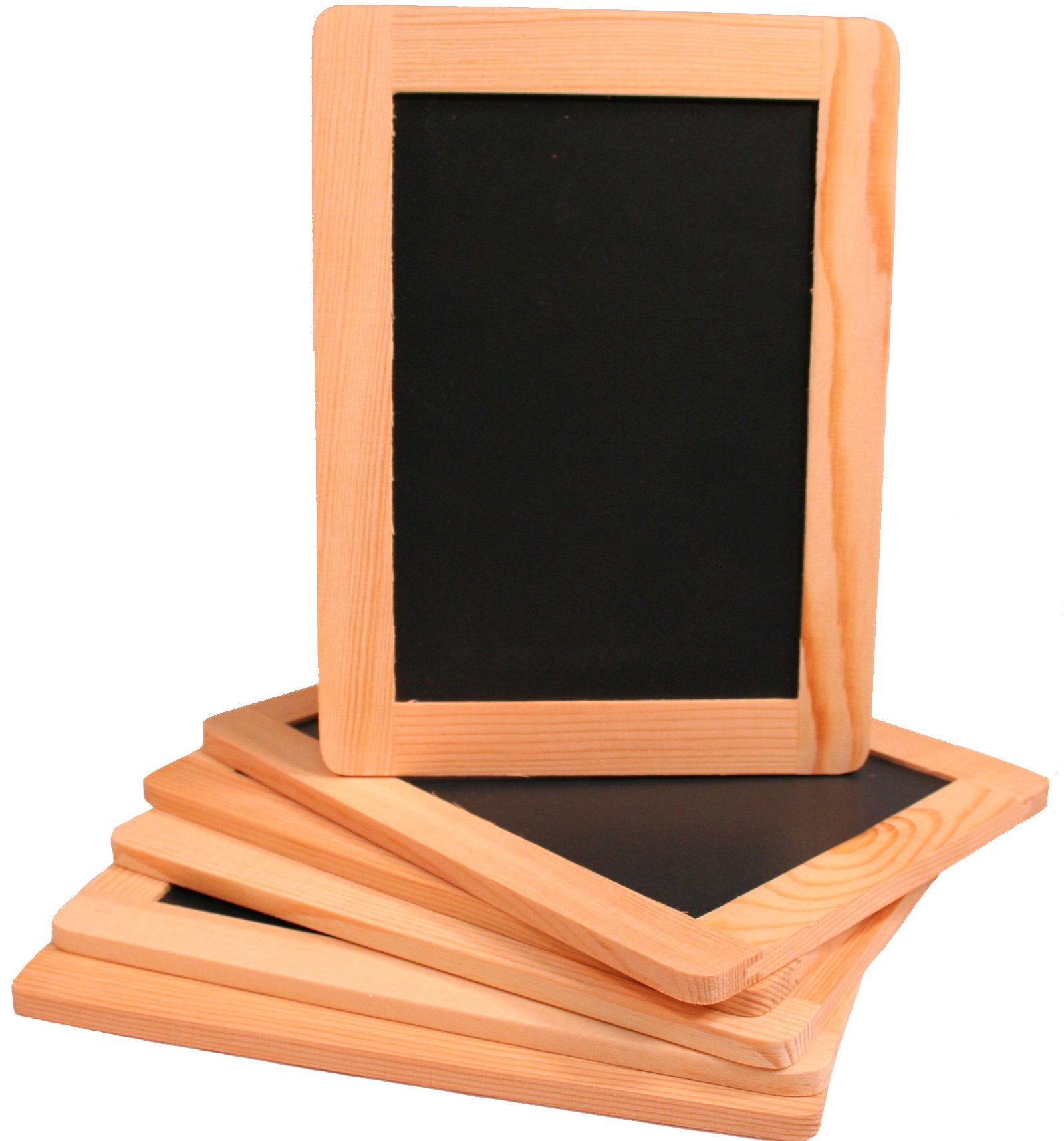 Quadro negro sintético criativo Hobbies com moldura de madeira inacabada, 10,16 x 15,24 cm - Pacote com 6 quadros-negros
