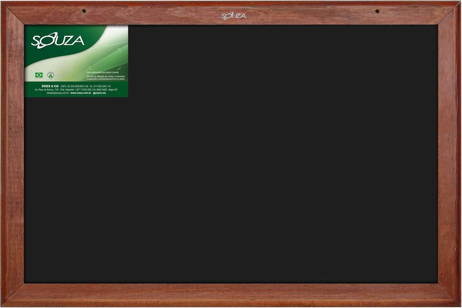 Souza & Cia 2102, Quadro Negro com Moldura Mogno, 40 x 1.8 x 60 cm