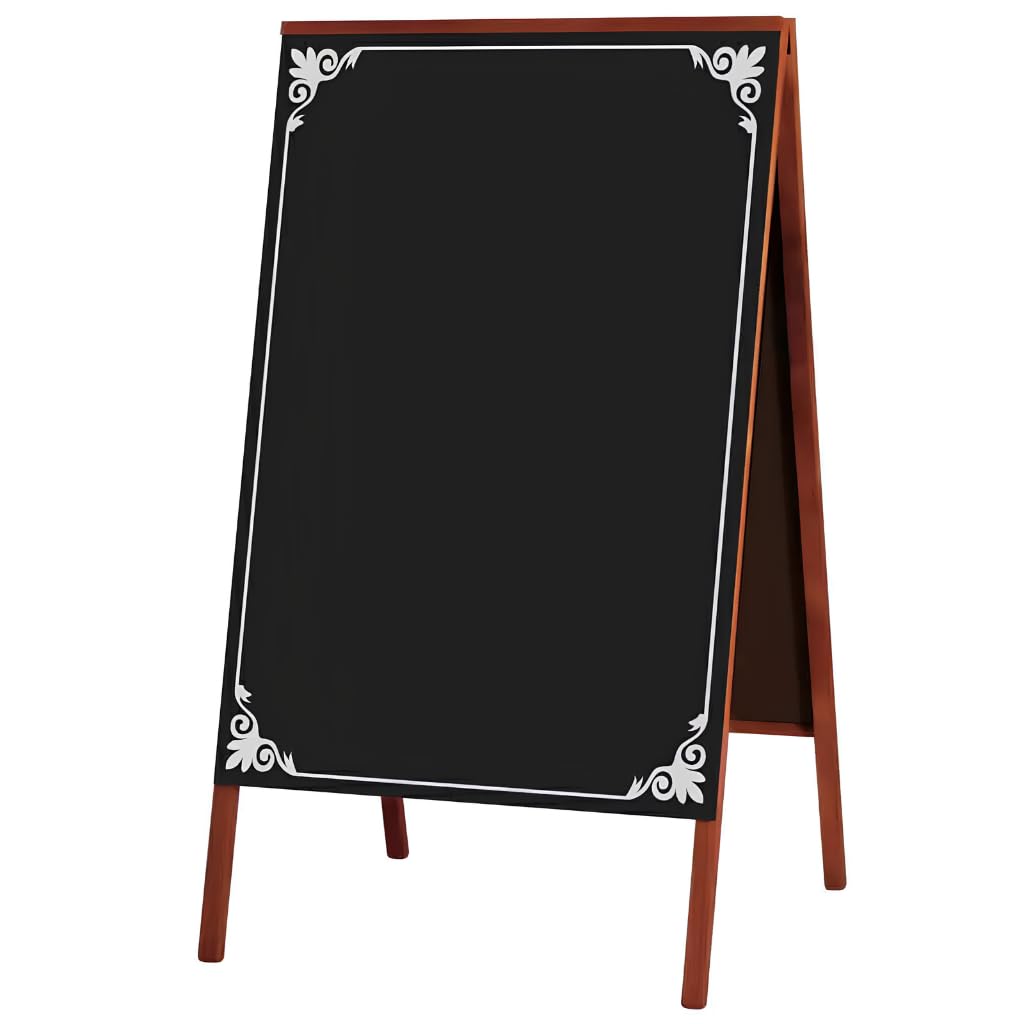 Cavalete para Calçada Quadro Negro Madeira Mogno 50x70cm Lousa para Cardápio Restaurante Bar