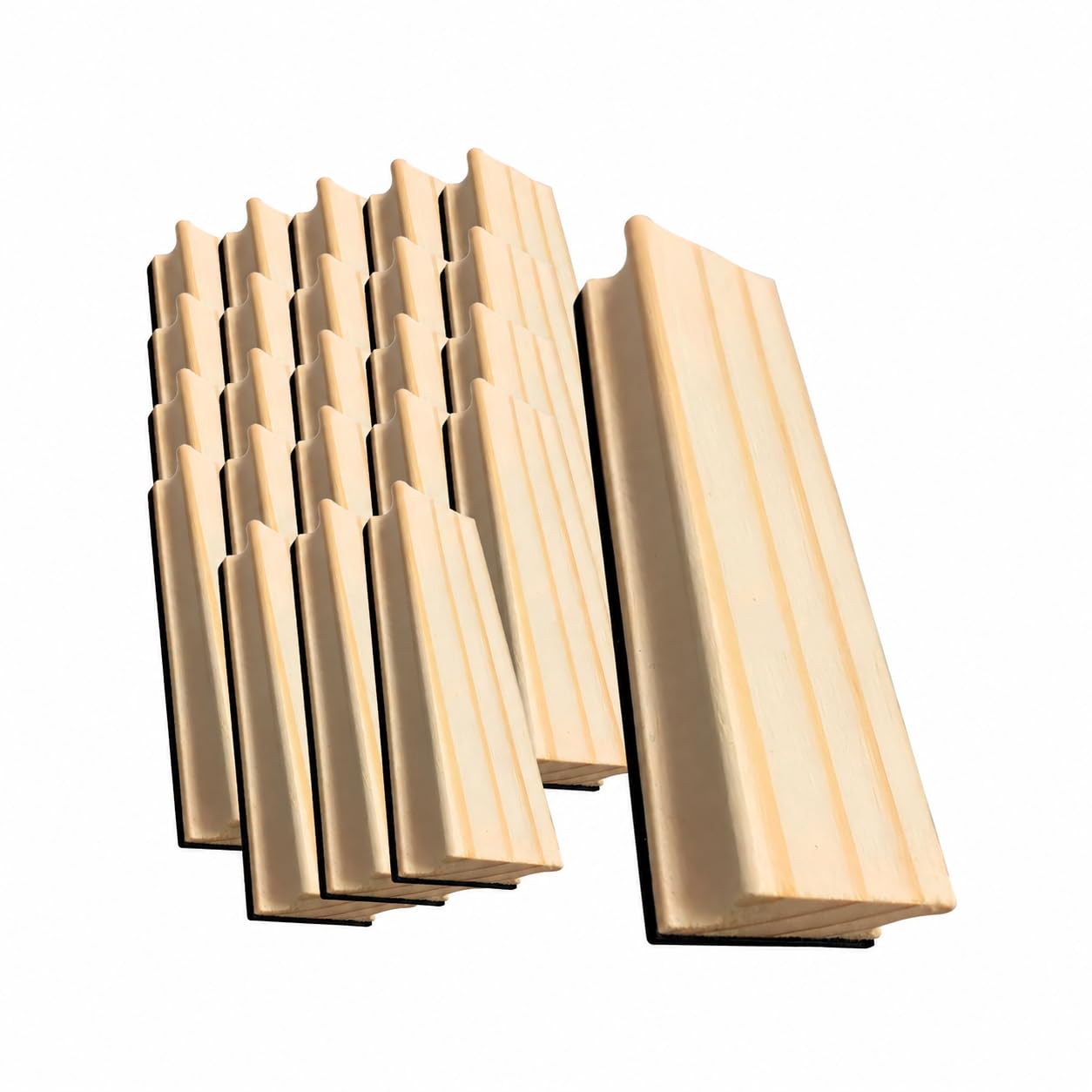 Kit 24 Apagador para Lousa e Quadro Negro Stalo Madeira Pinus Espuma Macia 13x3cm para Escrita a Giz Uso Escolar e Residencial