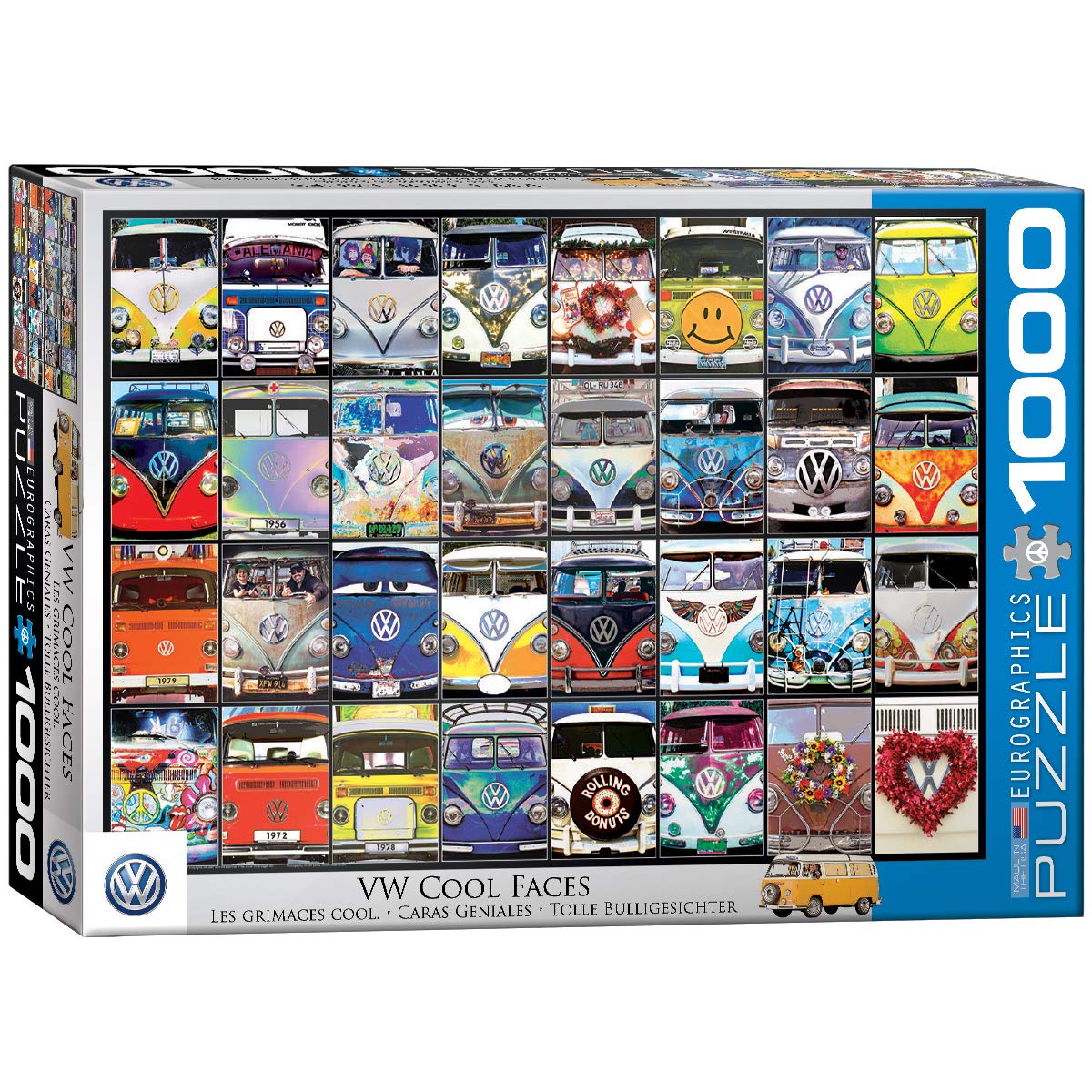 EuroGraphics VW Cool Faces 1000 Peças Puzzle Retrô Multicolorido Profissional