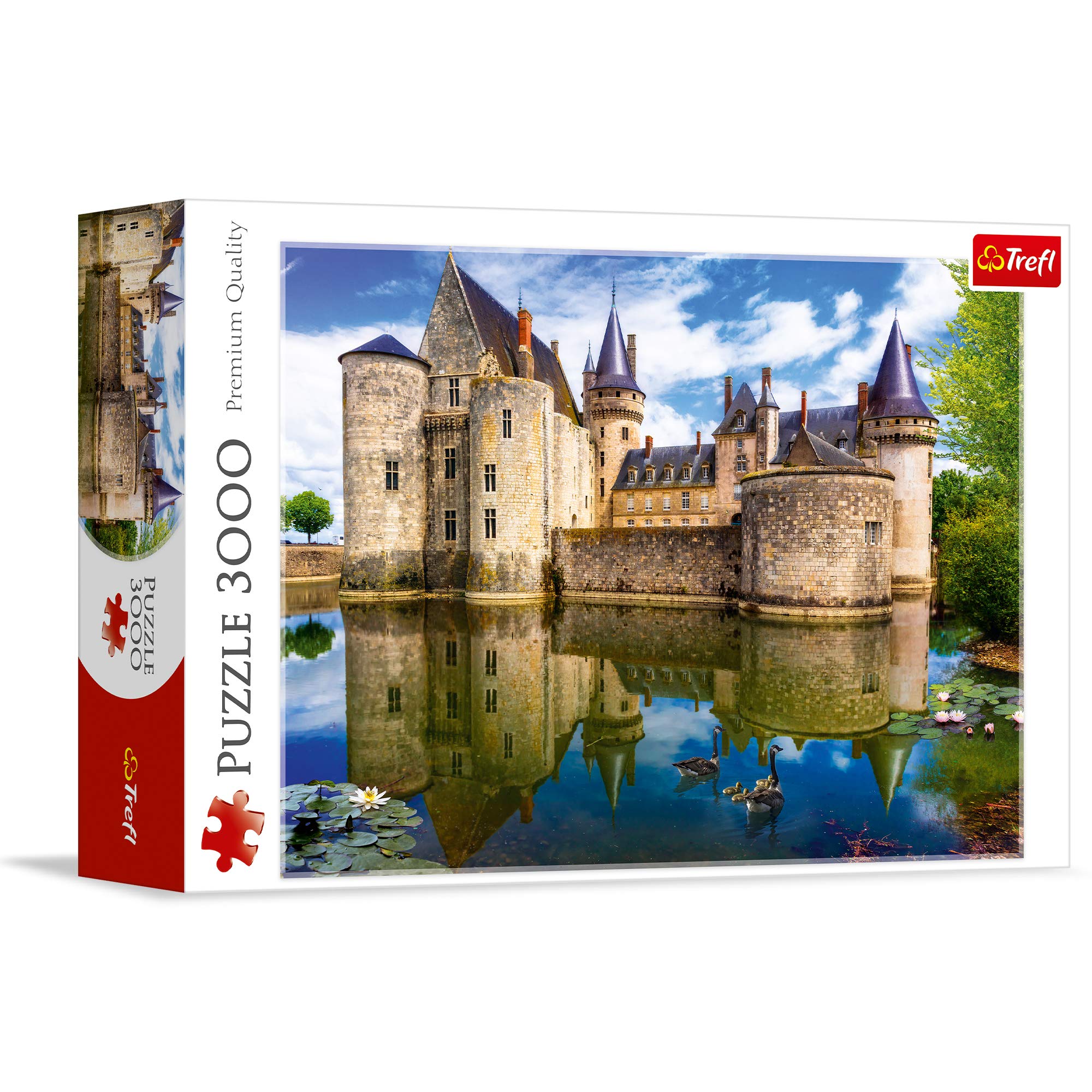 Trefl Castelo De Em Sully-Sur-Loire, França, Quebra-Cabeça 3.000 Peças, Vermelho, 117 Cm X 84 Cm, Impressão, Faça Você Mesmo, Diversão Criativa, Clássico Para Adultos E Crianças A Partir 15 Anos