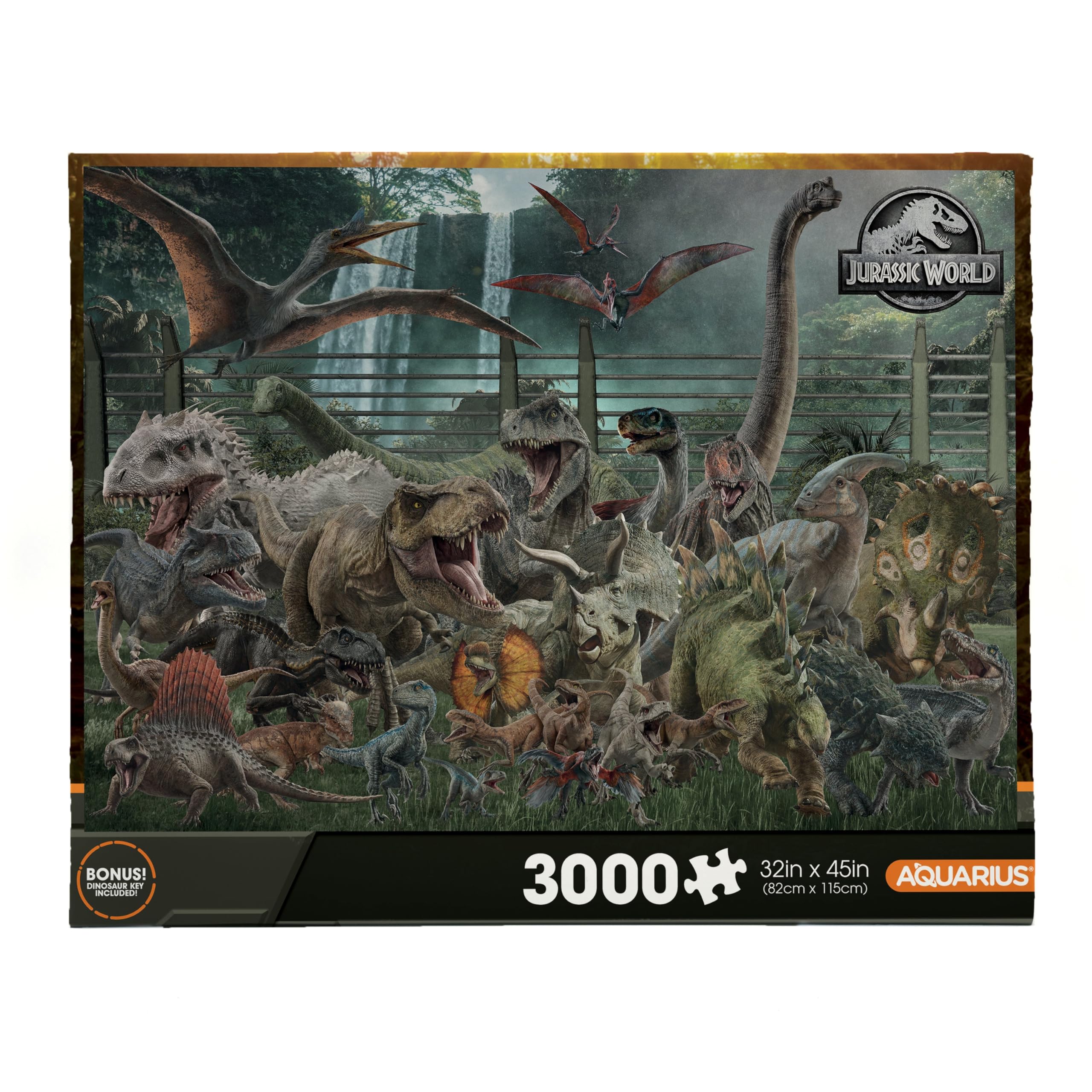 AQUARIUS Guia de tamanhos do Jurassic World, quebra-cabeça de 3000 peças (quebra-cabeça de 3000 peças) - sem brilho - ajuste preciso - Mercadoria e colecionáveis oficialmente licenciados do Jurassic