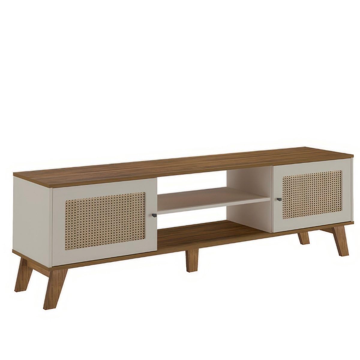 Artely Rack Charlotte para Tv até 75" com 2 Portas, Pinho/Off White