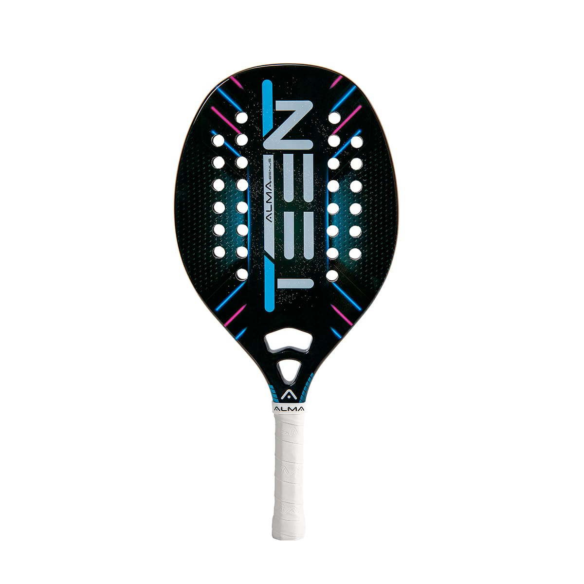 Raquete Beach Tennis Infantil Carbono 1K Teen Alma Preta Alma Genius