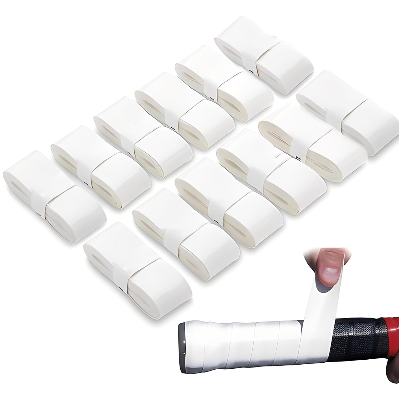 Overgrip Tenis, GODREAM Pacote com 12 Peças Grip Raquete de Tenis, Ideal Grip para Beach Tennis, Tênis e Padel, Absorventes de Suor e Antiderrapantes