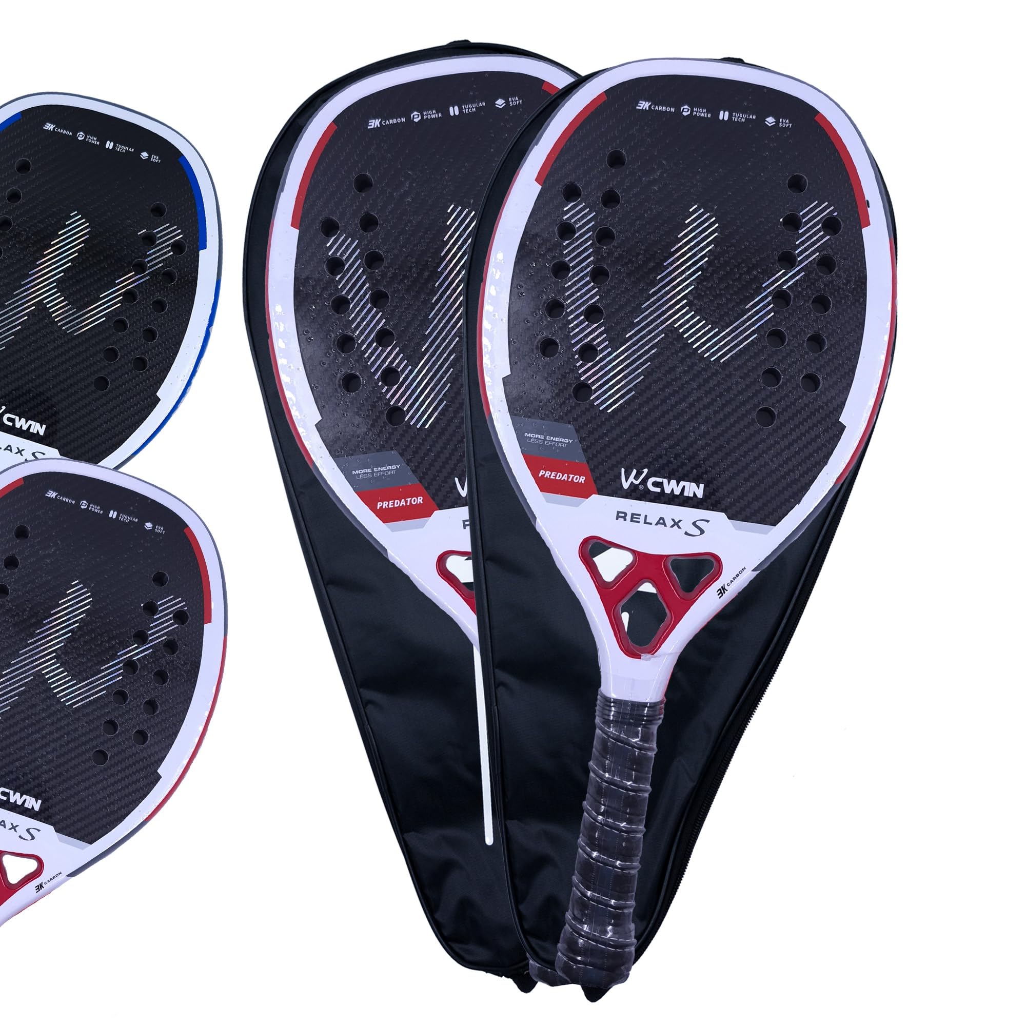 Kit 2 Raquetes de Beach Tennis Carbono 3K Profissional Camewin Relax S | Núcleo EVA-SOFT