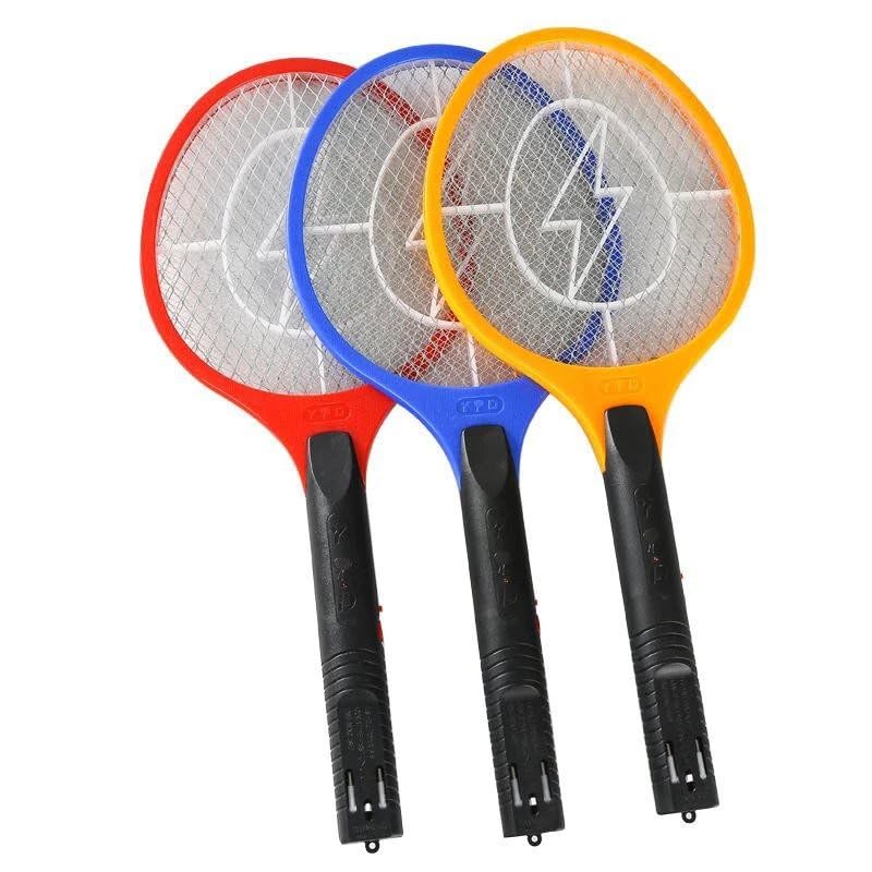 Kit 2 Raquetes Elétrica Mata Mosquitos e Moscas Recarregável, com Luz Indicadora, 3 Grades de Proteção