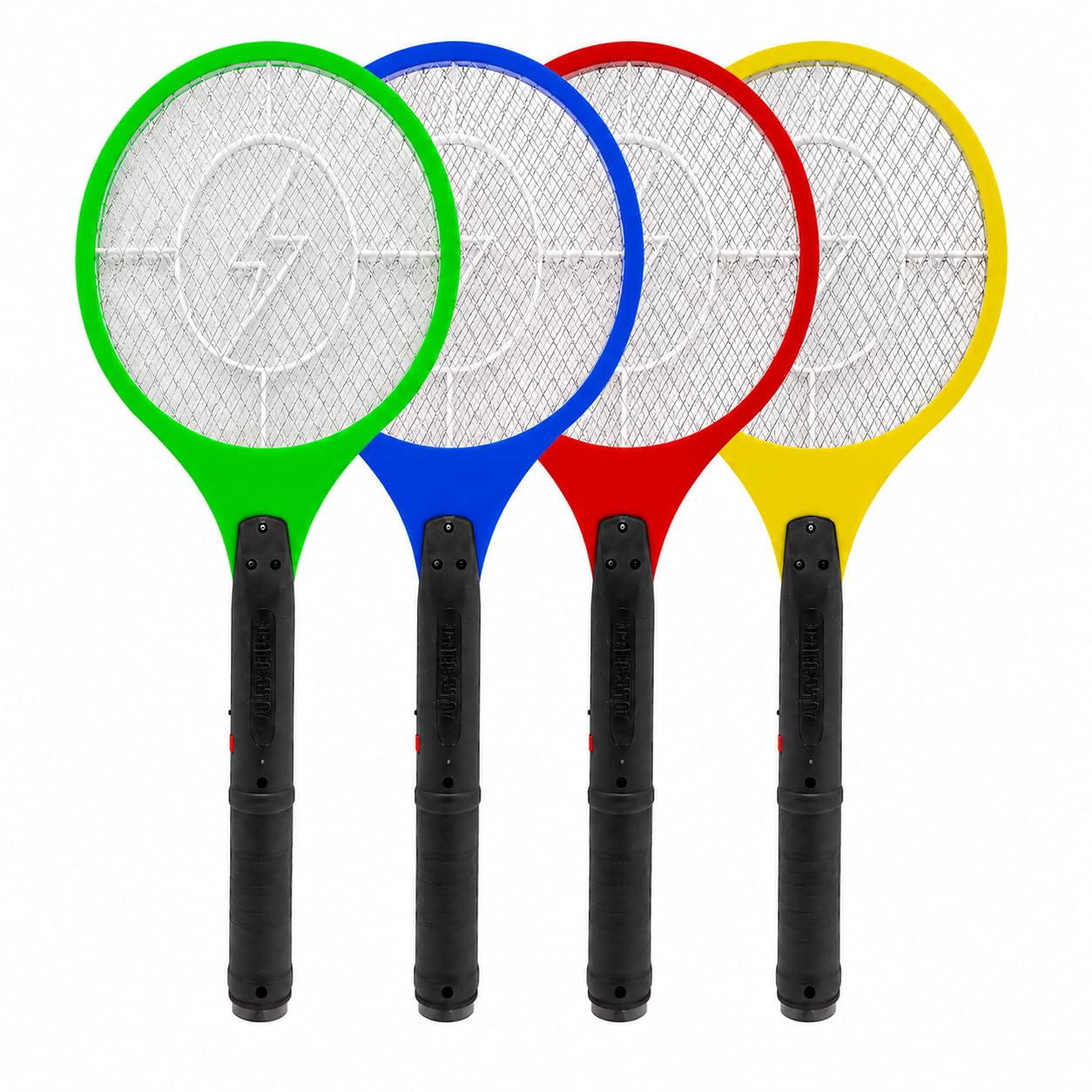 Raquete Elétrica Mata Mosquito Recarregável Bivolt 110V/220V | Certificação INMETRO | Tela Tripla | Tomada Dobrável Embutida | Botão de Segurança