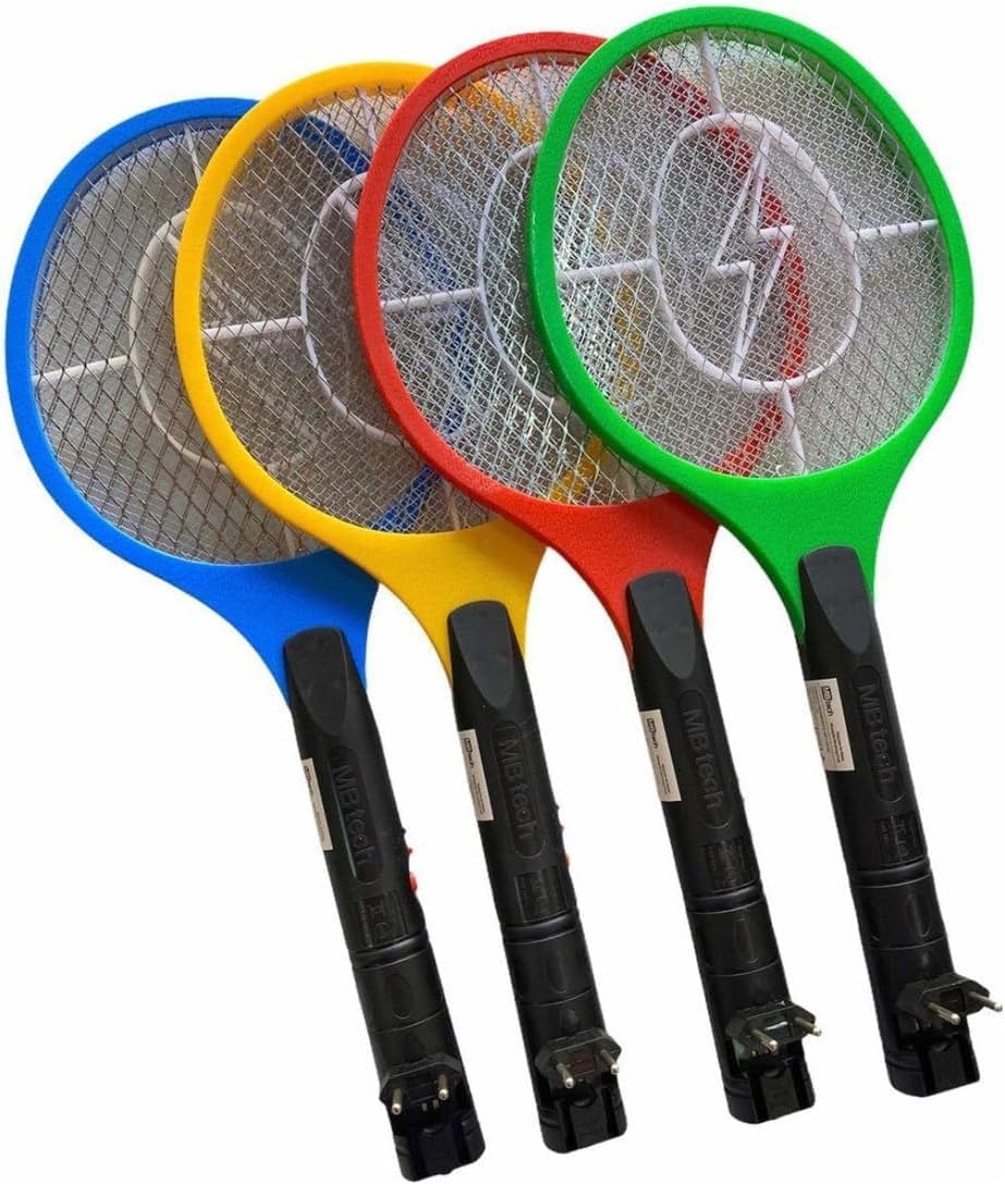 Kit 2 Raquetes Elétrica Mata Mosquito Recarregável, 5V, Portátil, ABS, Oval, Cores Sortidas, Uso Interno e Externo