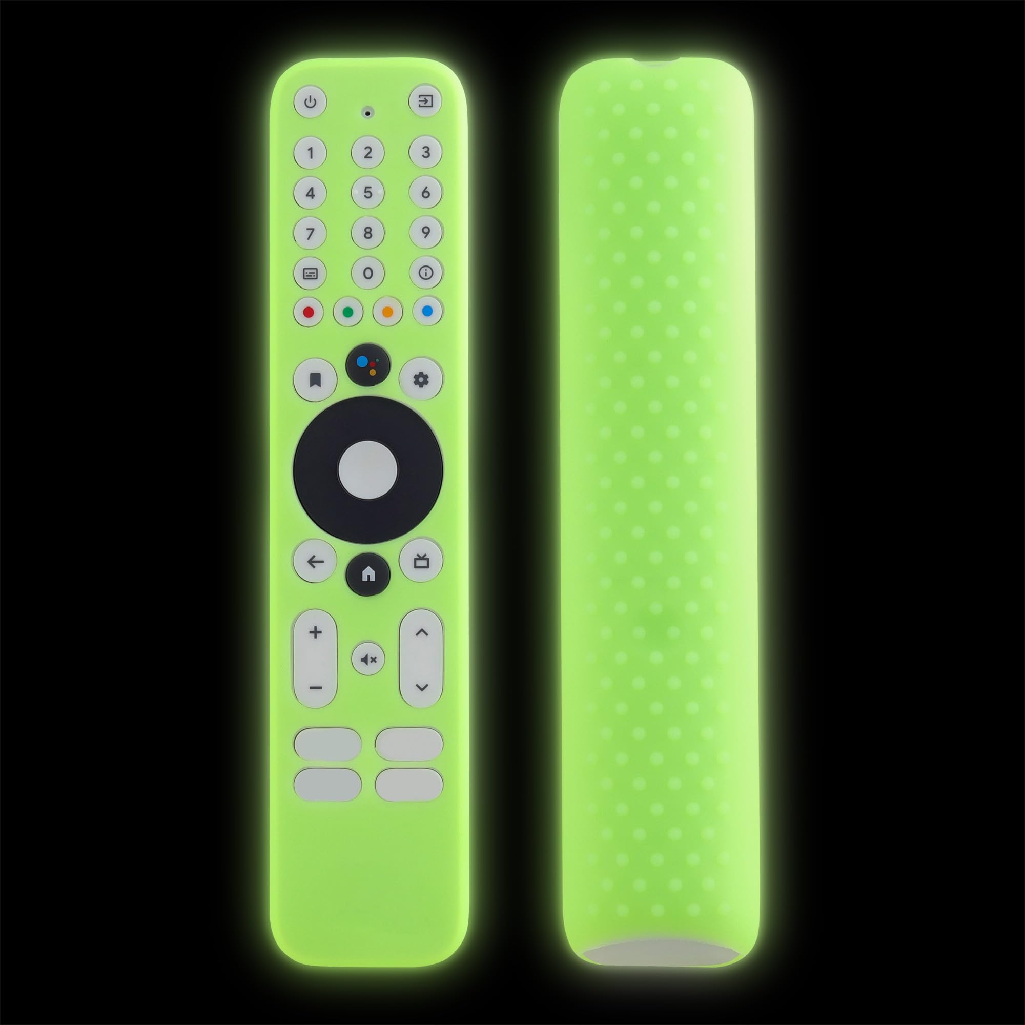 Capa para MECOOL KM2 Plus Deluxe/Homatics Box R 4K Plus Android TV Box Controle Remoto Capa de Silicone Verde Brilha no Escuro