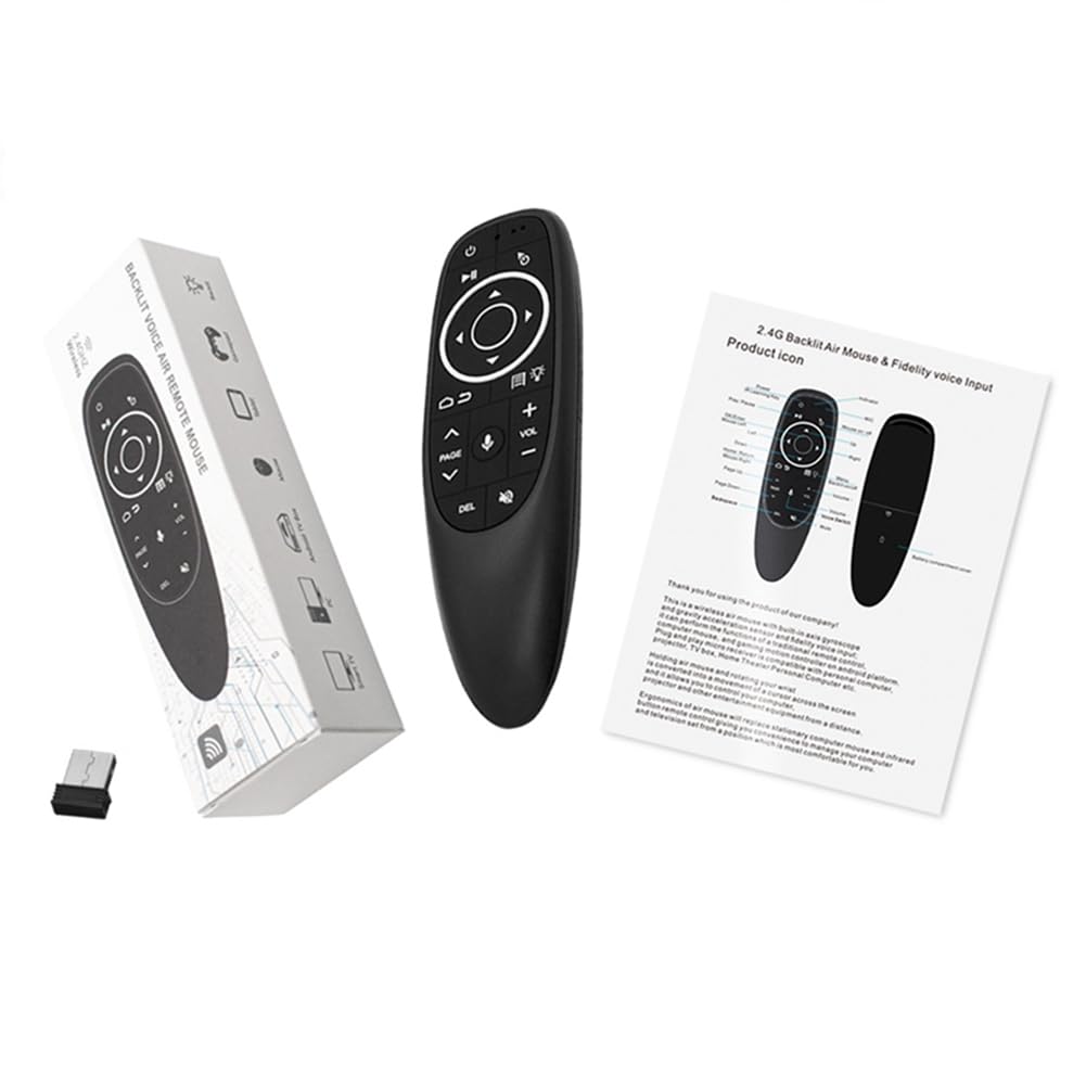 1 PCS G10S Pro Controle Remoto Preto ABS para Android TV Box Controle Remoto por Voz 2.4G Mouse Sem Fio Giroscópio IR Remoto