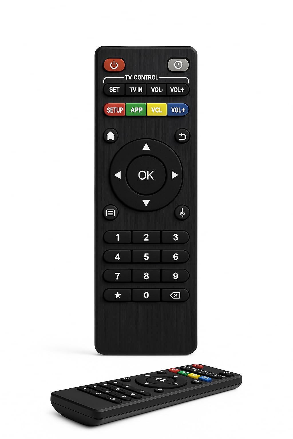 Controle Remoto Universal IR para TV Box Android – Alcance 10m, Botões de Atalho, Economia de Energia, Plug & Play