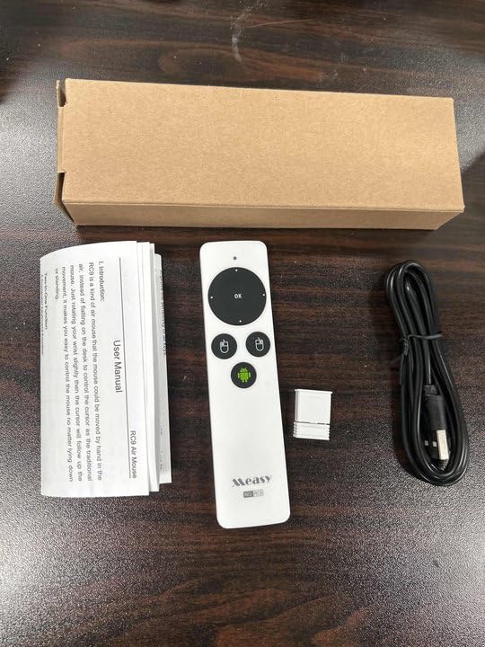 Aurikall Measy RC9 2.4G Air Mouse sem fio com receptor USB, giroscópio controle remoto portátil para Smart TV, Android TV Box, laptop, PC