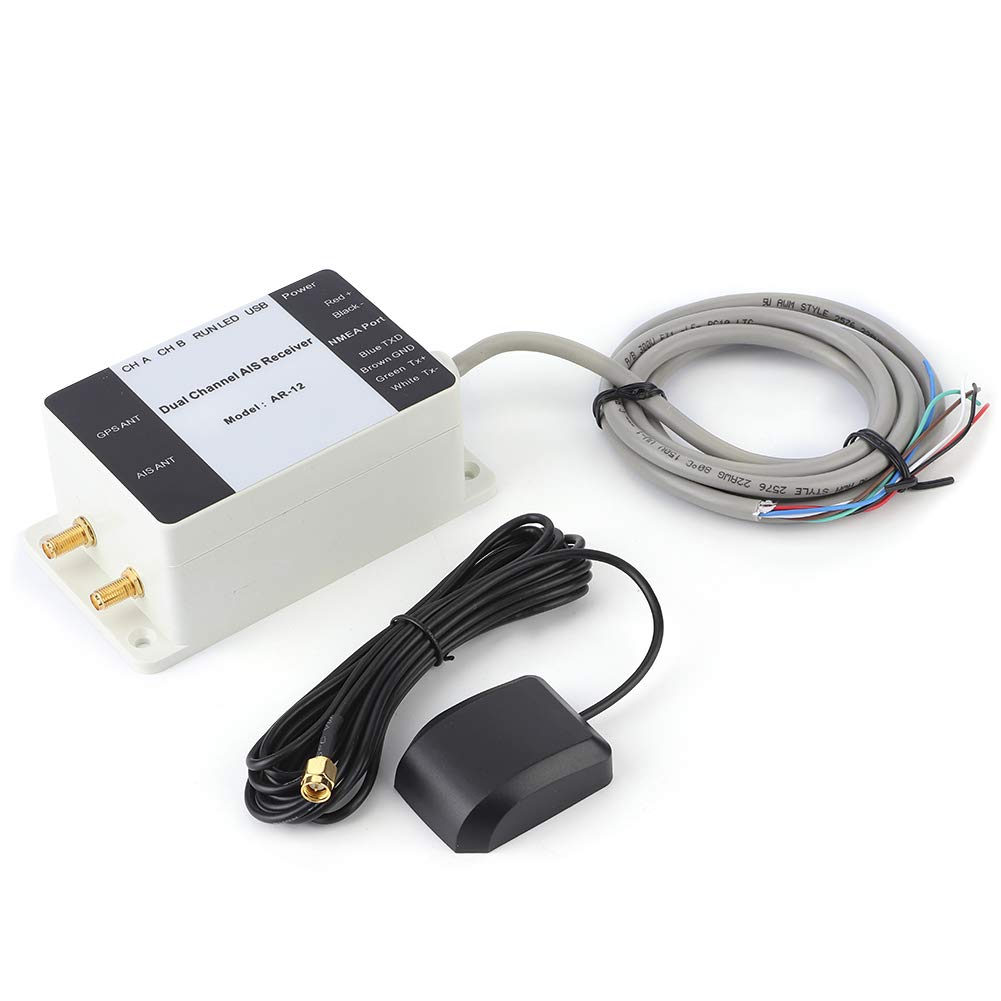 A sixx Receptor AIS portátil, AR-12 Dual Channel USB AIS e receptor GPS de iate a vapor NMEA Port Navigator Marine Electronics Receiver