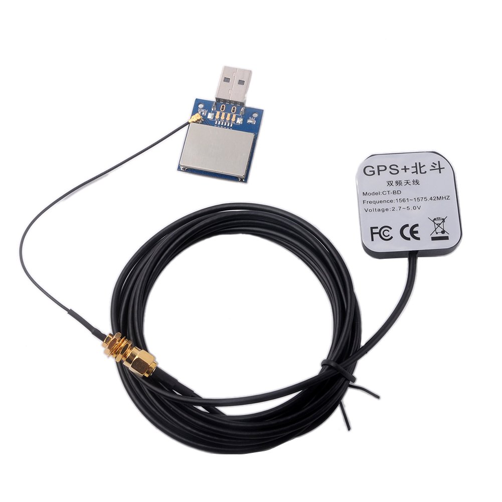 RCmall Módulo USB GPS ForM8N 56 canais suporta receptor GPS GLONASS Beidou GPS com antena ativa GPS de 28 dB (módulo GPS com antena)