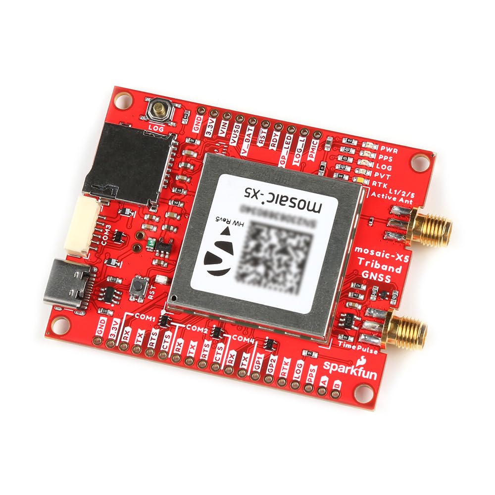 SparkFun Triband GNSS RTK Breakout – Receptor GNSS Mosaic-X5 de alta precisão, com capacidades SD e USB-2.0, antena GPS multibanda, dimensões da placa: (centímetros) 6,5 x 5,9 cm