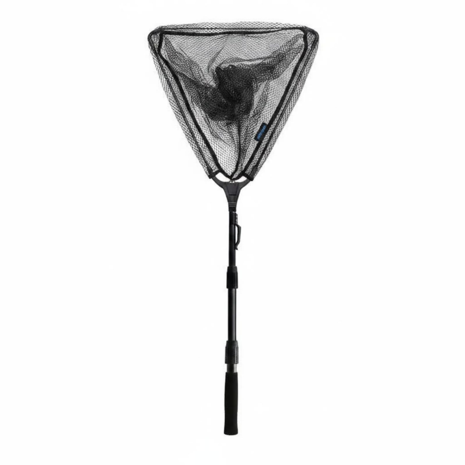 harayaa Rede de pesca dobrável triangular, rede de mão telescópica, construção em liga de alumínio, malha de nylon, dobragem compacta, adequada para pesca em, Preto, Preto, size to 2