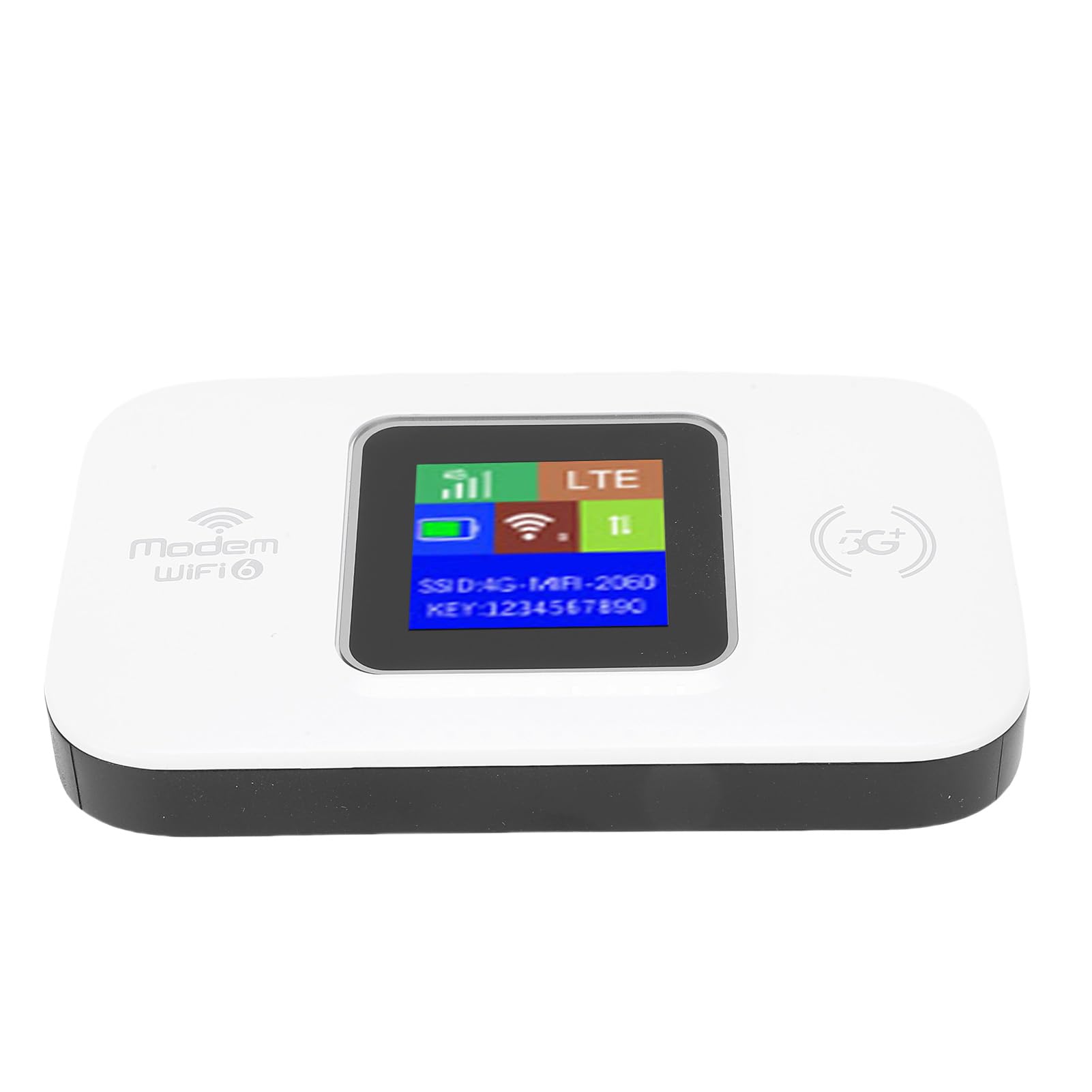 Keenso Wifi Portátil, Roteador Móvel 4G, SIM Duplo de 300 Mbps, Display LED Colorido, Bateria de 3000mAh B2 B4 B5 B7 B28 B38 B40 B41 para Viagens, Ao Ar Livre (Branco)