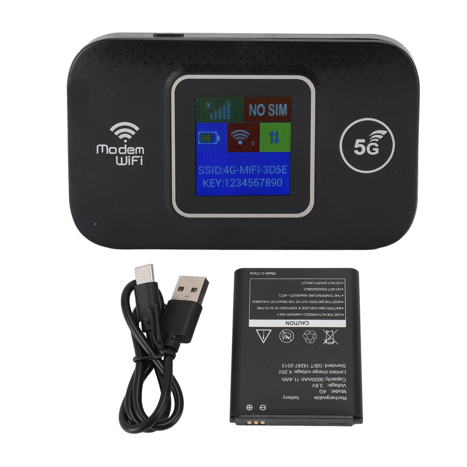 Cosiki Roteador WiFi 4G LTE Portátil 300 Mbps Compartilhamento de Alta Velocidade para até 10 Usuários WiFi Modem Sem Fio para a Europa, Criptografia Segura para Vários Dispositivos, Fonte de