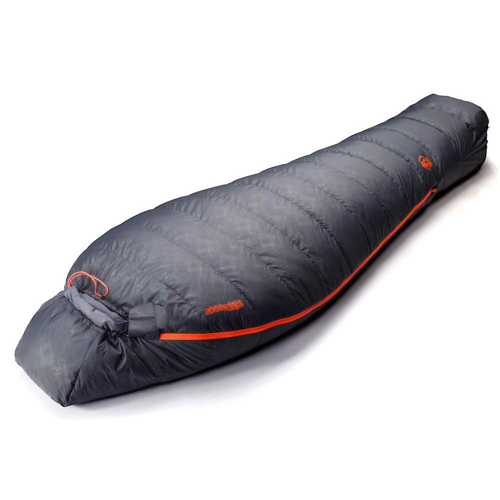 ZOOOBELIVES Saco de dormir leve para múmias a 12 °C – Bolsa de acampamento compacta e portátil para 4 estações para frio extremo e inverno – Impermeável e de alto desempenho – Alplive D1500