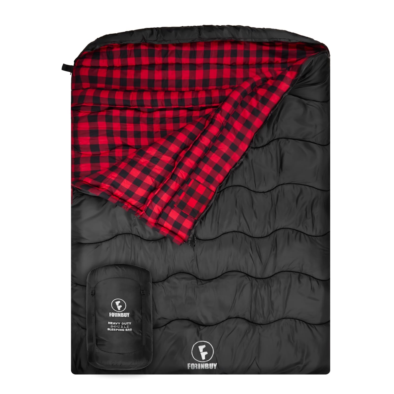 Saco de dormir duplo de flanela de 0 graus para adultos, casais ou família – Saco de dormir de inverno Queen Size impermeável e quente para 2 pessoas para acampamento em clima frio, viagens