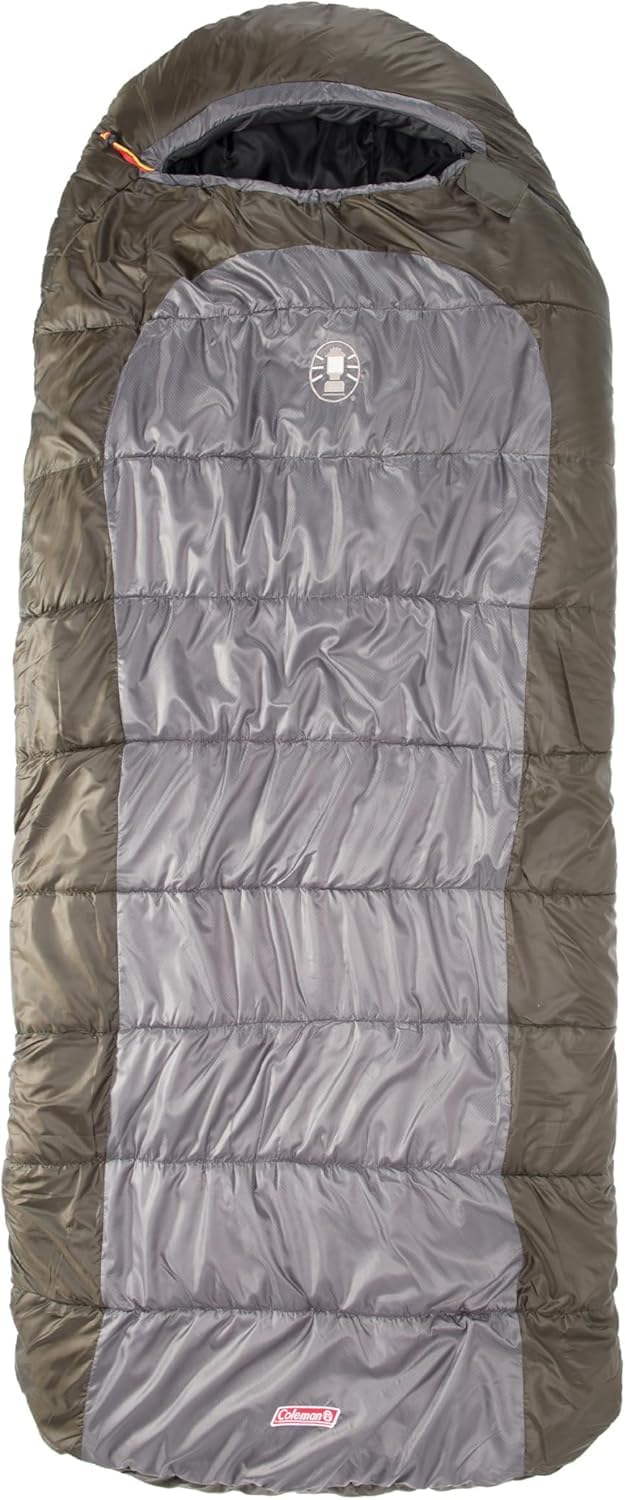 Coleman Saco de dormir grande e alto de 9,4 °C, saco de dormir para clima frio com zíper sem empecilhos e melhor retenção de calor, lavável na máquina