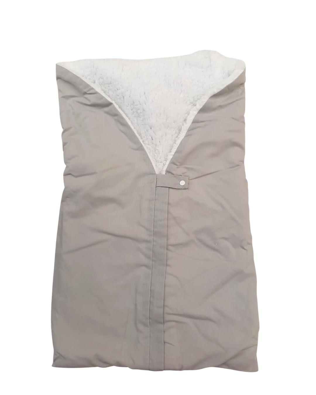 Manta Saco de Dormir Porta Bebê, Cinza, 50x70 cm, Forro Quentinho, Para Bebê, Contemporâneo, Algodão e Sherpa
