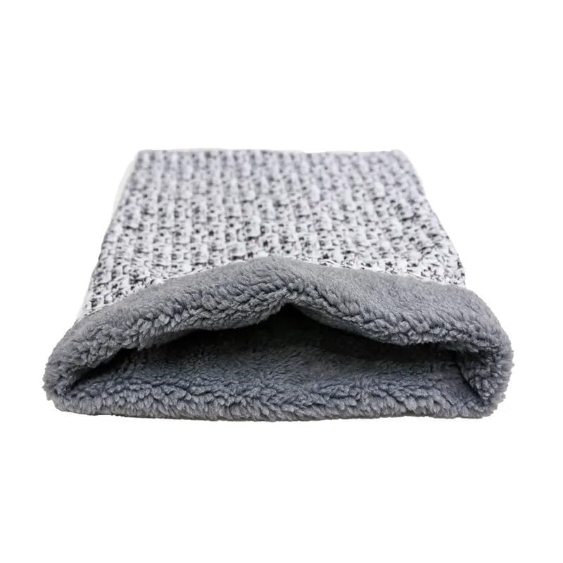 Caminha para Gatos Tipo Saco de Dormir 48x68cm, Toca Pet Confortável em Pelúcia e Tricoline, Cama Aconchegante e Fechada para Gatos, Ninho Macio para Descanso(Cinza)