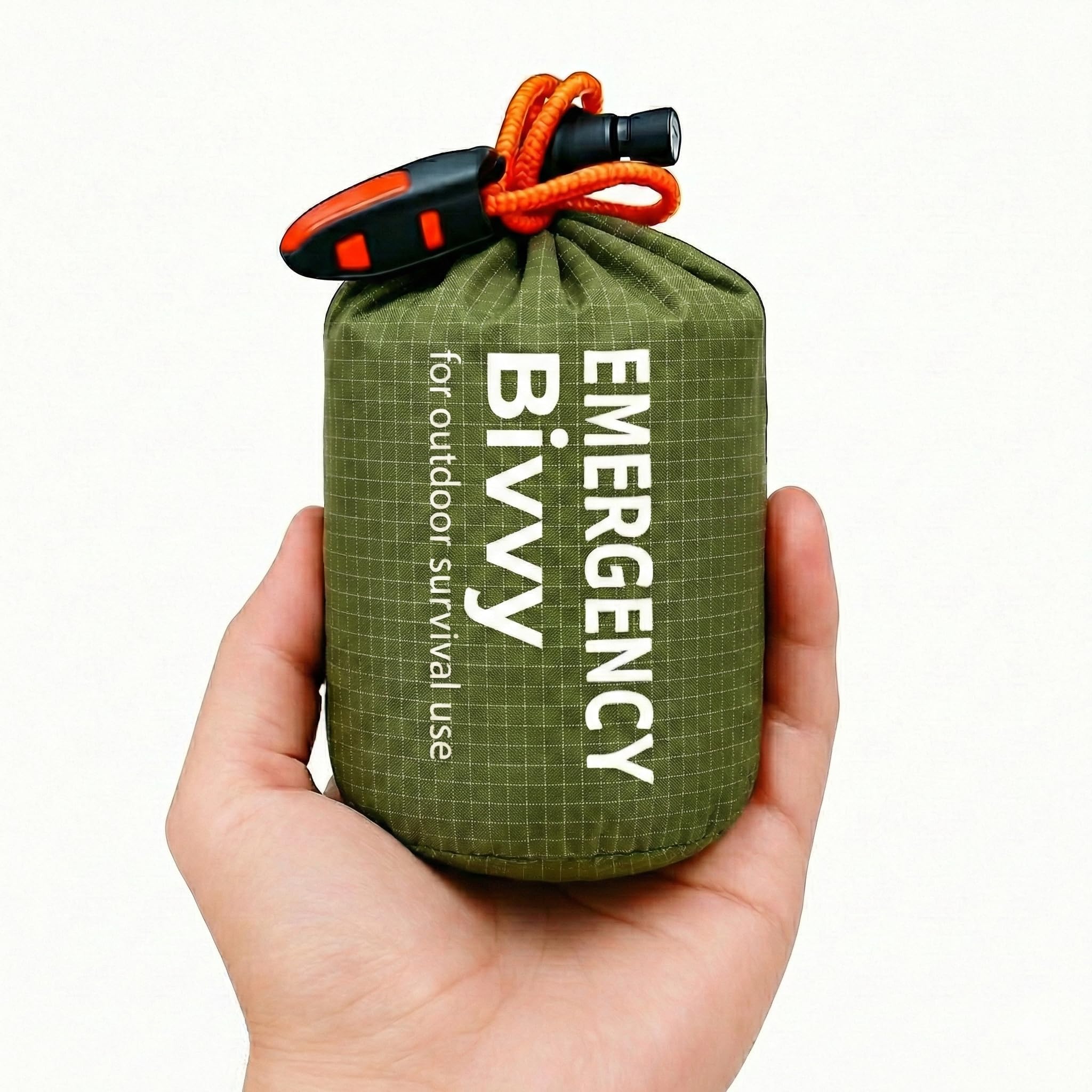 Saco de Dormir Térmico de Emergência Portátil, Verde militar, Abrigo térmico refletivo Para Camping Trilha e Sobrevivência Ultraleve Dobrável Retém Calor À Prova d'Água e Vento