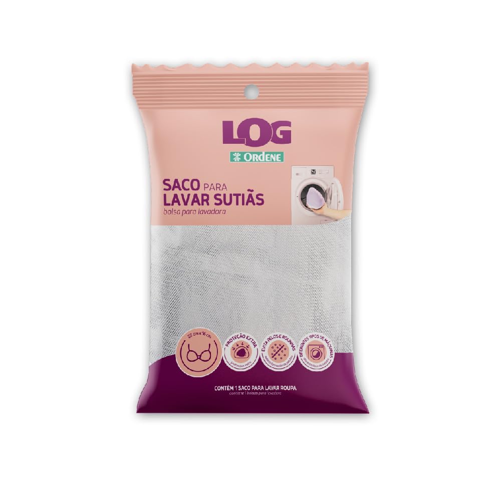 Ordene - Saco para Lavar Sutiãs, Cor Branca, Linha Log