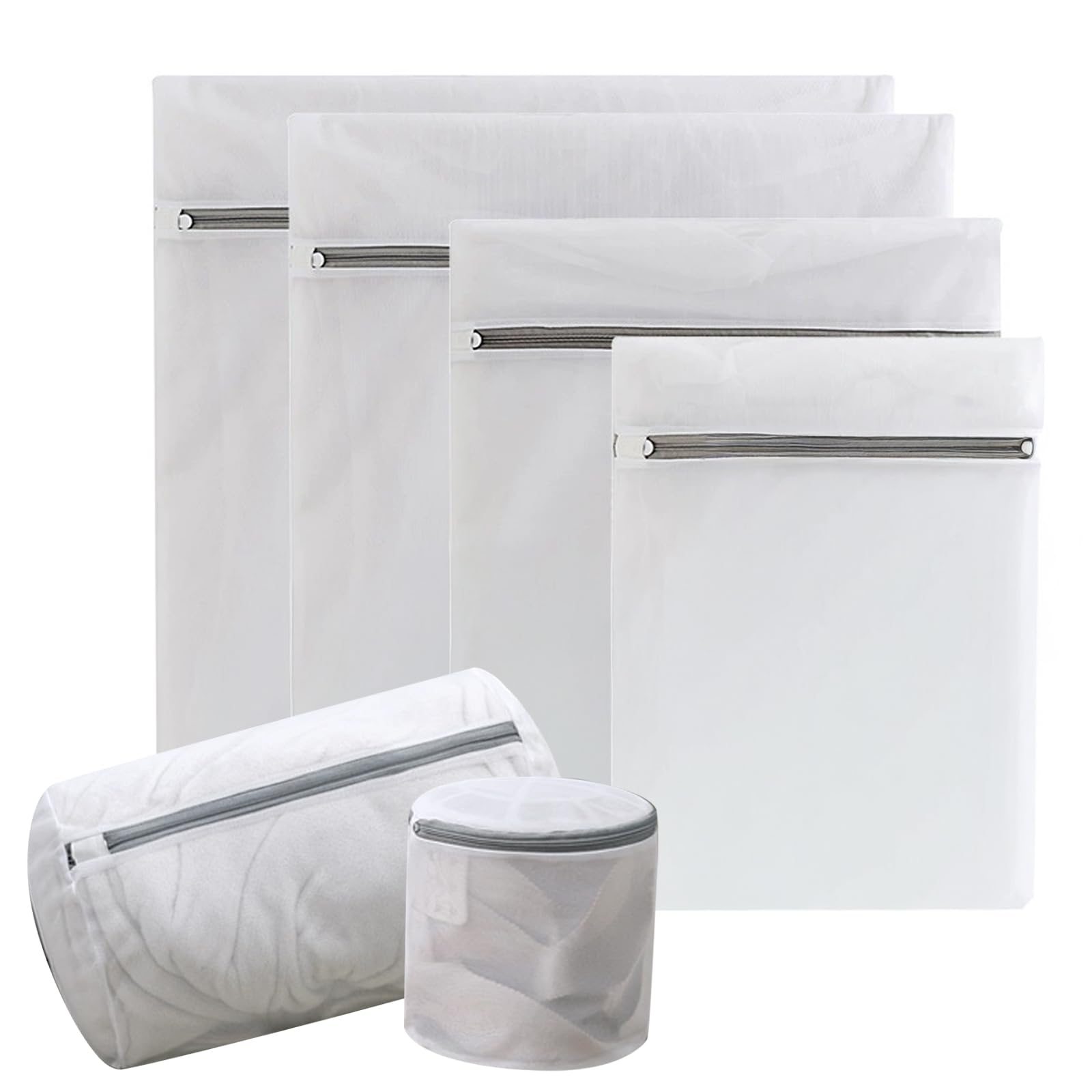 Kit 6 Sacos para Lavar Roupas Maquina de Lavar - Saquinho para Lavar Roupas Delicadas, Saco Lavar Roupa de Viagem, Reutilizável Saco para Lavar Roupa, Zíper Reforçado para Proteger a Roupa