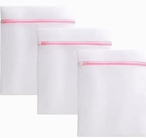 Saco para Lavar Roupas Delicadas com Zíper, Kit com 3 Peças, Tamanhos P, M e G