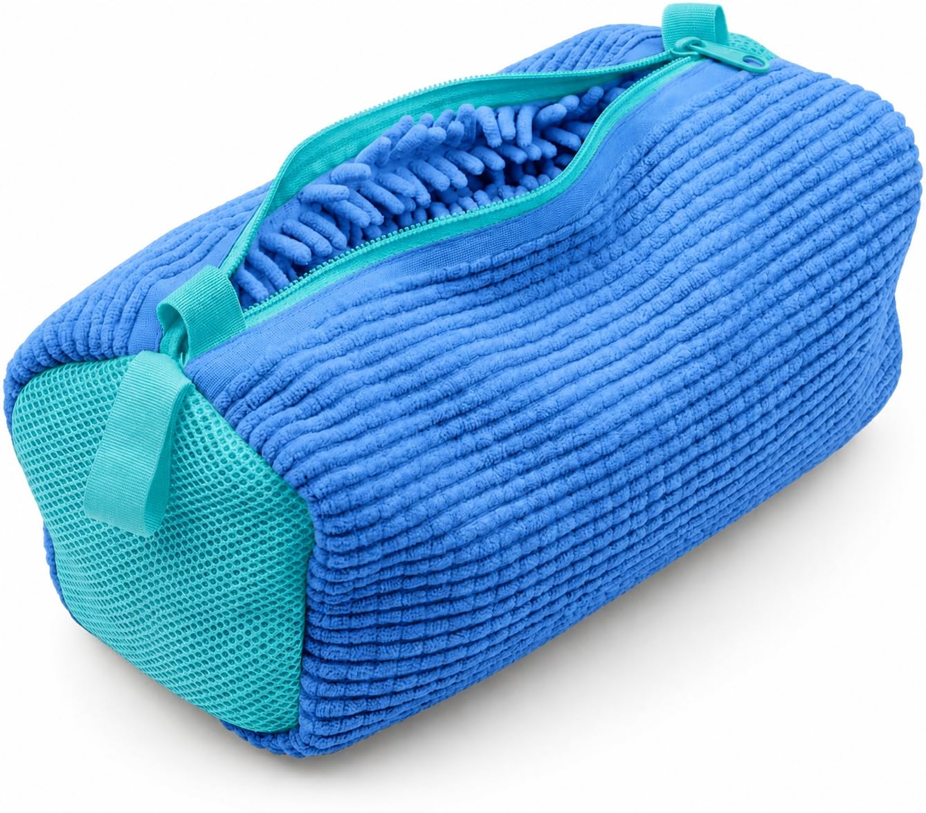 Saco para Lavar Tênis na Máquina, Microfibra Chenille, Zíper Reforçado, Proteção Antirrisco, Reutilizável (1, Azul)