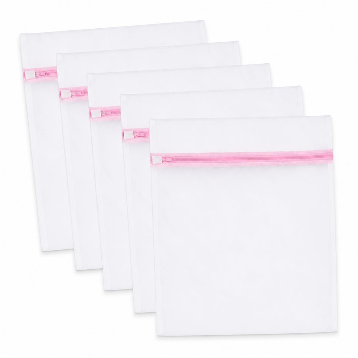 Saco para Lavar Roupas Delicadas 30x40 cm Kit 5 Unidades | Malha resistente, circulação de água e sabão, separação prática, ajuda a evitar enroscamentos e deformações