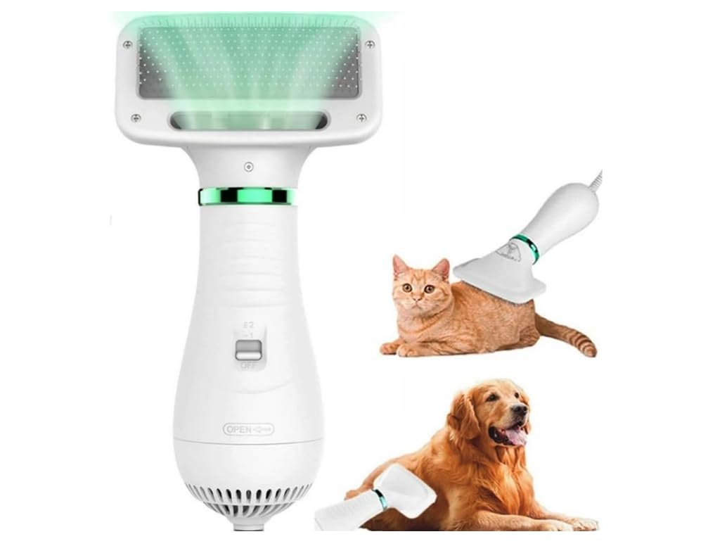 Escova Secadora Pet 2 em 1 Seca Remove Pelos Secador De Pelo Pet Cachorro Gato Profissional 110v