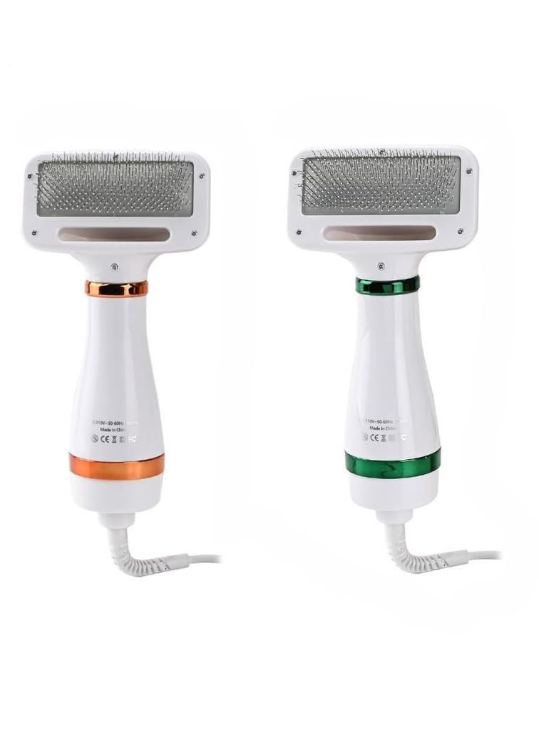 Escova Secadora para Pets 2 em 1 110V, Escova Elétrica para Cães e Gatos, Secador com Pente Removedor de Pelos, Secagem Rápida, 2 Velocidades Ajustáveis, 300W(Aleatório)