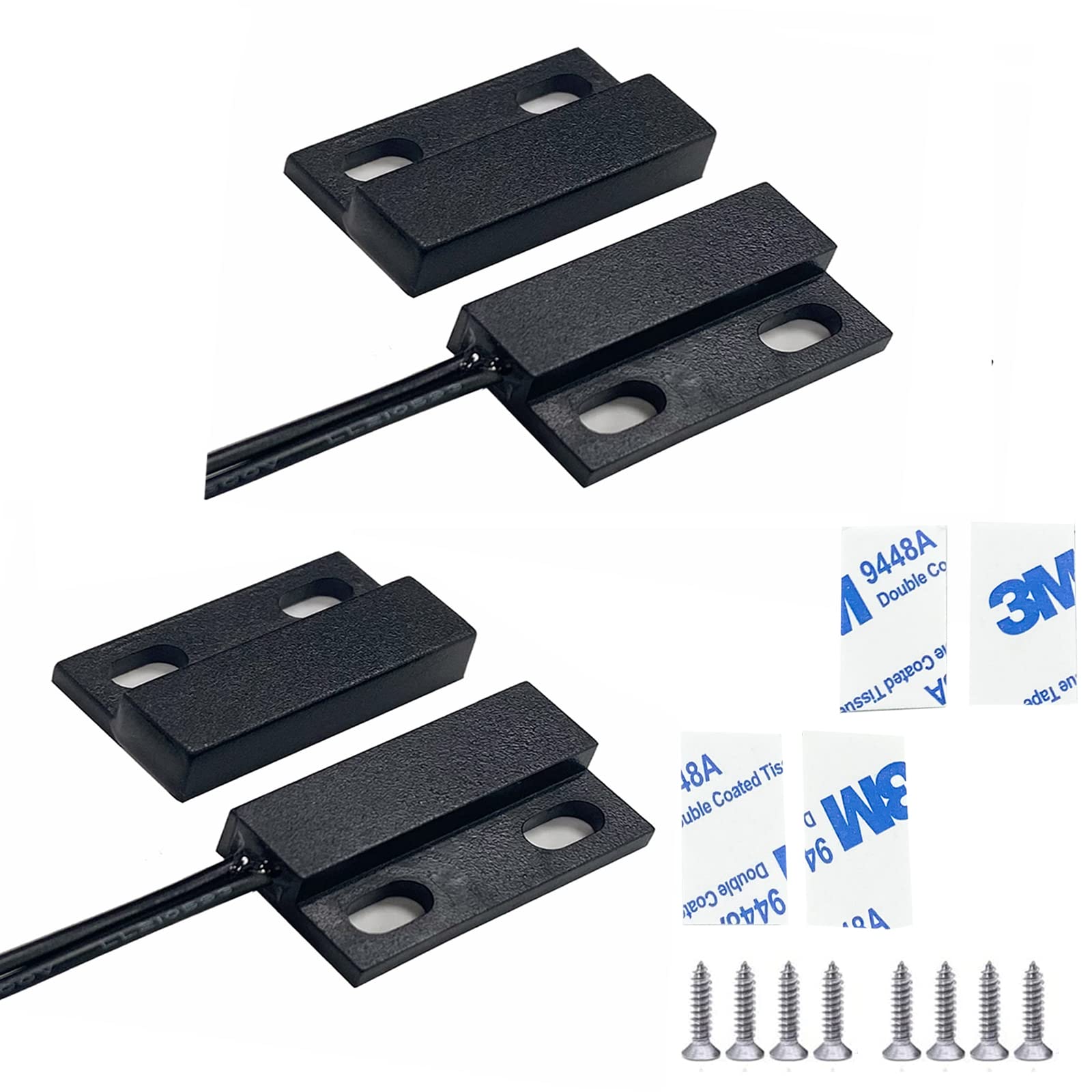 Interruptor Reed Magnético, Sensor de Contato de Porta e Janela com Fio, Micro Interruptor Reed Normalmente Aberto, 10W, Preto, Automático