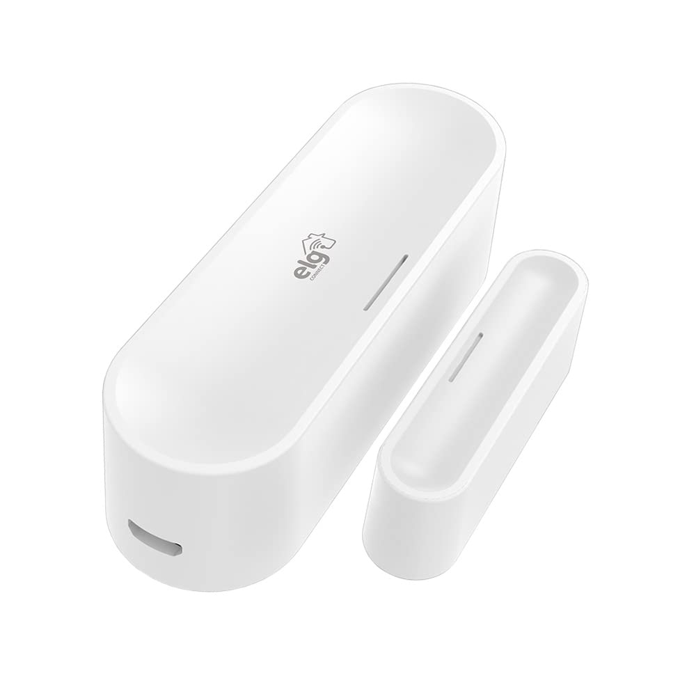 Sensor Magnético de Abertura Inteligente WI-FI com Multiusuário e Monitoramento Remoto, Compatível com Alexa e Google Assistant, Branco, SHSM501, ELG