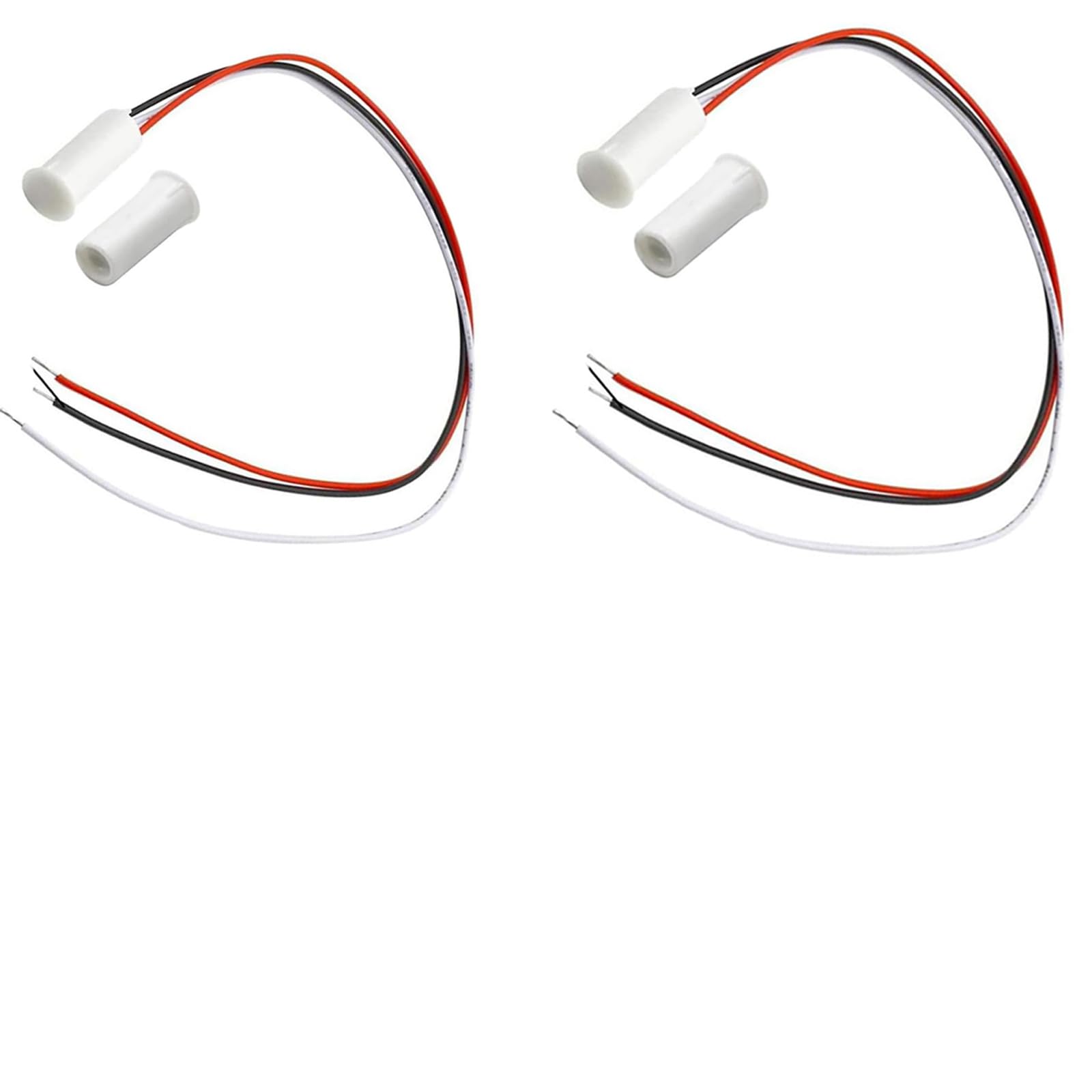2 conjuntos RC-35 NC/NO Alarme de janela de porta embutido com fio, interruptor de porta magnético, sensor de contato magnético, para segurança doméstica e interruptor de palheta magnético branco