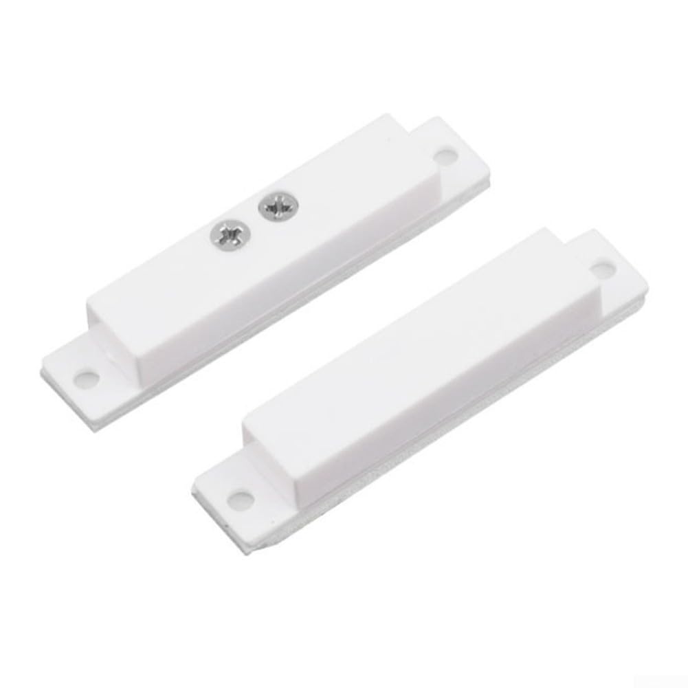 10 conjuntos de sensores magnéticos de porta com fio, interruptor de palheta normalmente fechado para sistema de alarme, sensores de segurança de metal com 80 parafusos, prata
