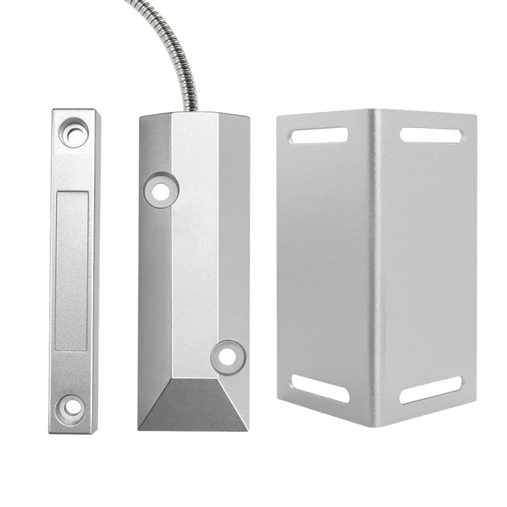 Sensor de interruptor de contatos magnéticos com fio para porta de garagem com alarme NC resistente com suporte de montagem ajustável