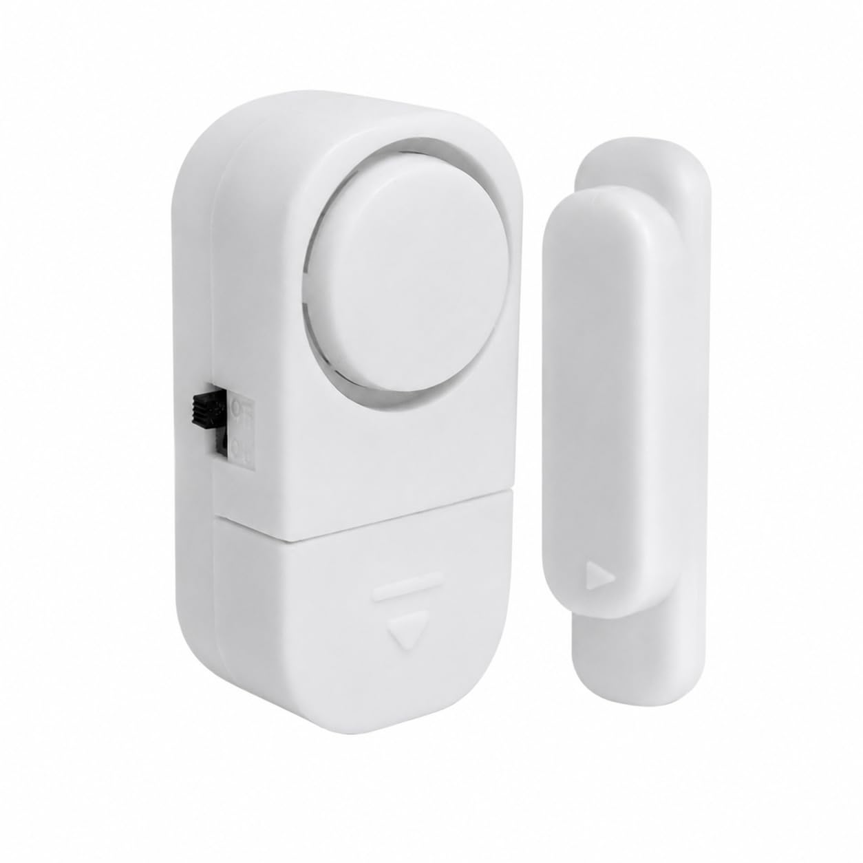 Alarme Sonoro Magnético para Portas e Janelas 90 dB sem Fio Sensor de Abertura Branco Instalação Fácil com Fita Adesiva Alimentado por Bateria 6,5 x 3,3 cm