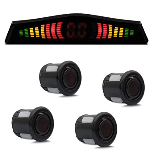 Sensor de Estacionamento 4 Pontos Universal com Display de LED Colorido Preto