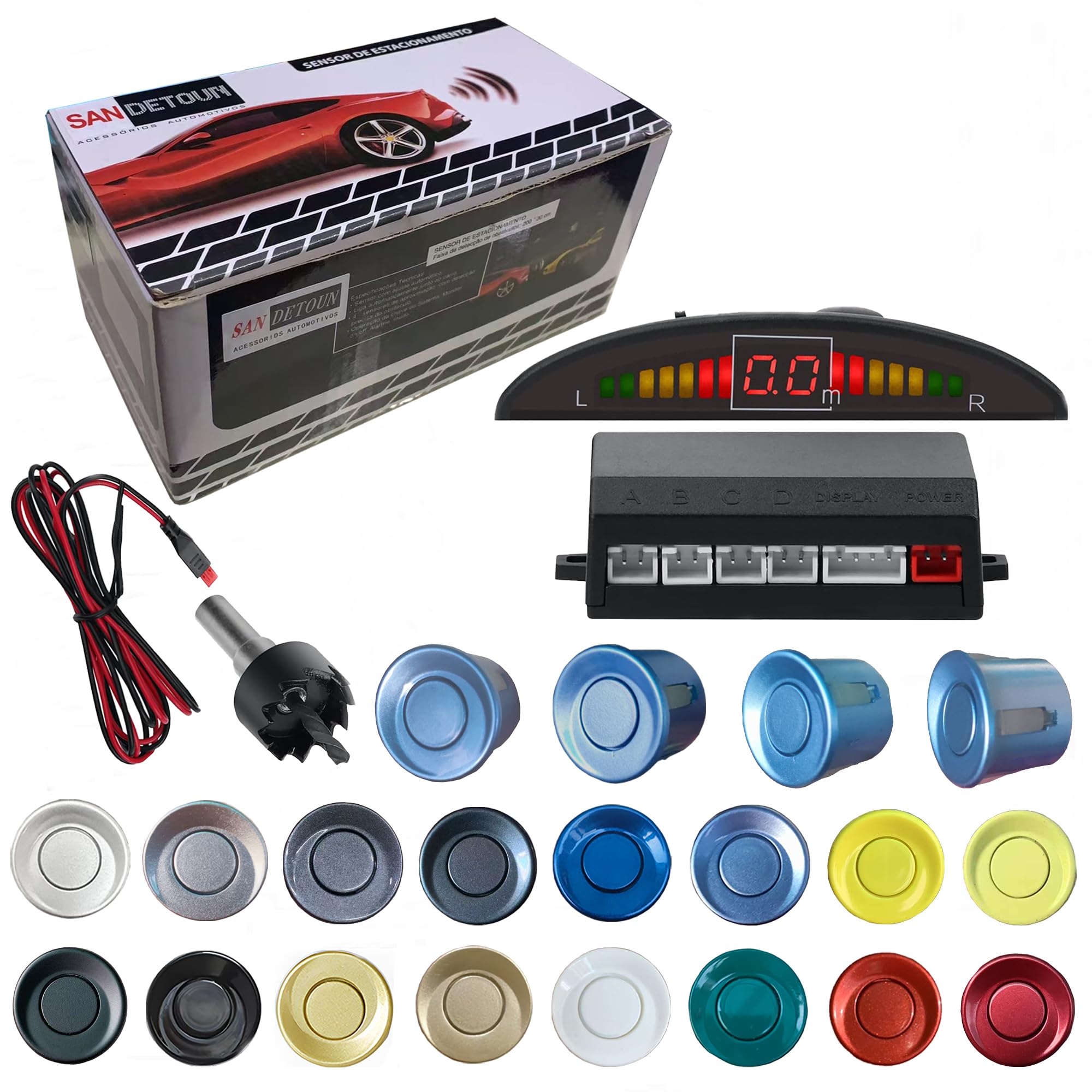 Kit de sensor de estacionamento kit de sensor de reserva sensor reverso para carro 18 opções de cores para sondas ajustável alarme volume profissional sensor de reversa para carro assistente