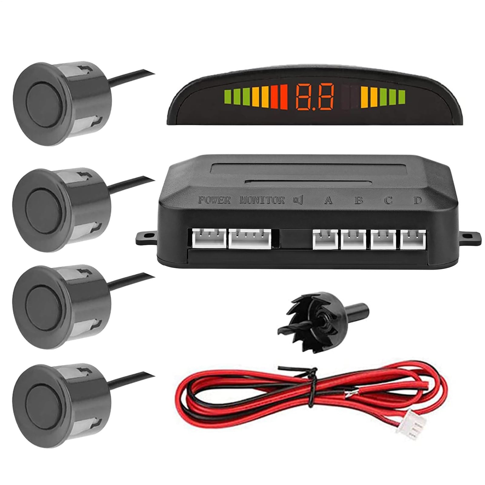 Sensores de estacionamento para veículos – de sensor de estacionamento de | com kit de radar de 4 sensores, lembrete de alarme LCD de backup reverso sem fio para