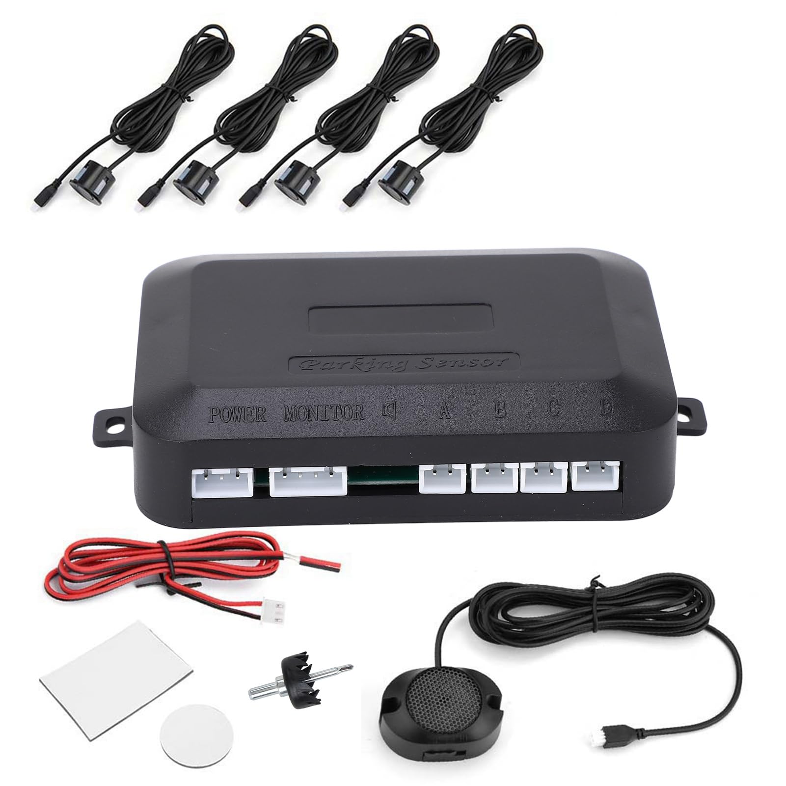 Kit de Reverso do Sensor de Estacionamento Carro, Alta Sensibilidade, Fabricação Profissional, Distância Detecção 30CM-150CM, Bi.Bi..Alarme Sonoro, Autot