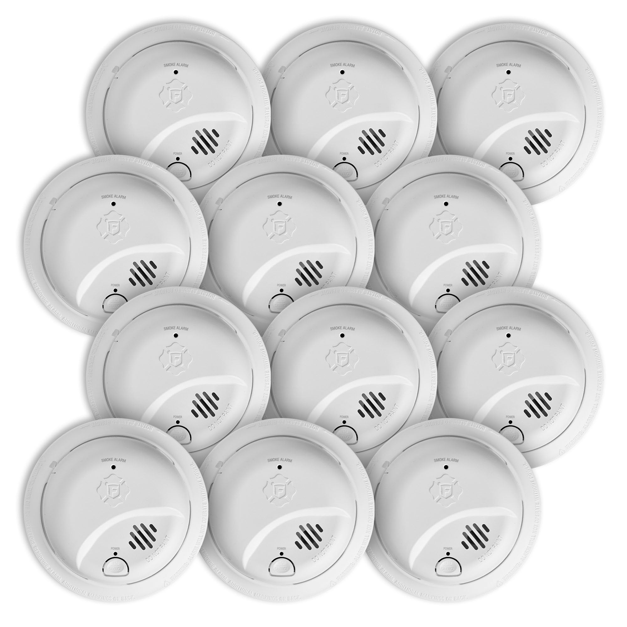 FIRST ALERT Smi100-Ac, Alarme De Fumaça Com Interconexão Por Cabo E Bateria Reserva, Pacote 12 Unidades