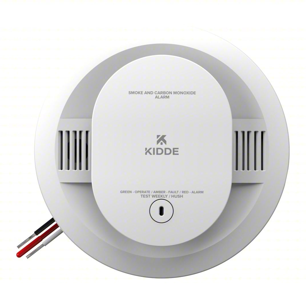 Kidde CUACFEX Alarme com fio de fumaça e monóxido de carbono com bateria AA reserva, interconectável, modelo 21033083
