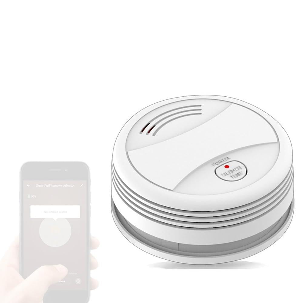 Mingzhe WiFi Sensor Fotoelétrico Inteligente Alarme de Incêndio Com Alerta de Luz Sonora APP Notificação Push Remota para Casas Armazéns Hotéis Material ABS